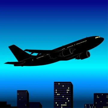 Plane Takeoff Stock Illustration