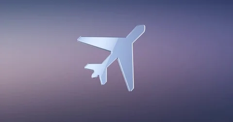 Plane Takeoff Silver 3d Icon Stock Footage 69723088