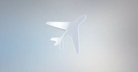 Plane Takeoff White 3d Icon Stock Footage 66573217
