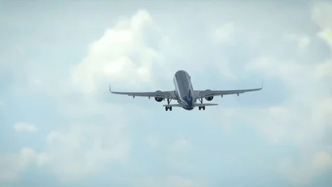 Plane takes off into the air Stock Footage 105183245