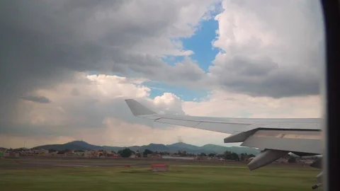  Plane takes off and flies over the city. Point of view Stock Footage 109504002