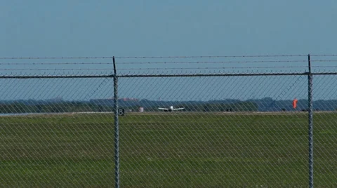 Plane takes off in the background 스톡 동영상 37819824