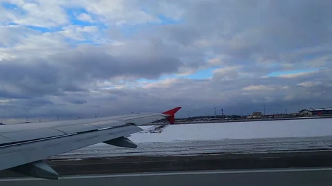 The plane takes off from the runway Stock Footage 90514294