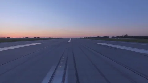 Plane takes off from runway - POV 4K Stock Footage