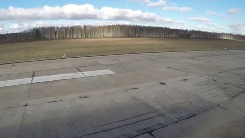 The plane takes off. The shadow on the ground Video stock 75722368