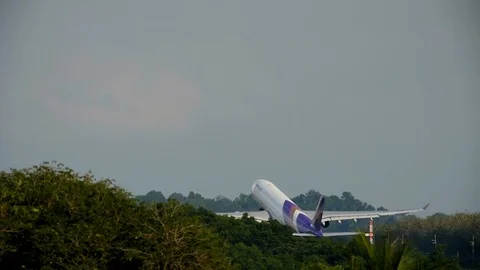 The plane takes off into the sky Stock Footage 106204230