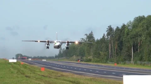 The plane takes off from the track Stock Footage 140519675