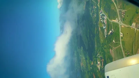 The plane takes off view from the window. Selective focus. Stock Footage 196222037