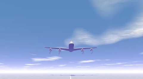 Plane taking off - 3D render Video stock 40240958