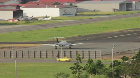 Plane taking off from Airport 2 Stock Footage 59839336