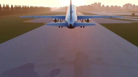 Plane taking off from airport back view Stock Footage 288189665