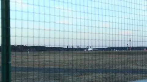 Plane taking off in airport Video stock 10883049