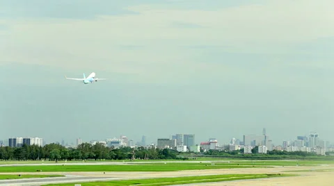 Plane Taking Off at Airport 스톡 동영상 29878790