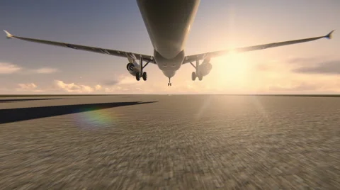 Plane taking off at the airport Stock Footage 44515247