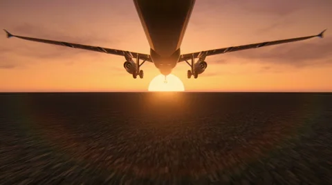 Plane taking off at the airport Stock Footage 44515256