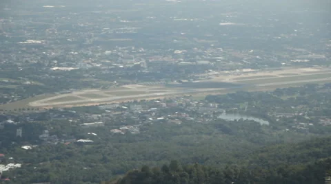 Plane taking off from airport Stock Footage 60095408