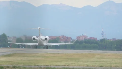 Plane Taking Off From Airport Track Stock-Footage 75248336