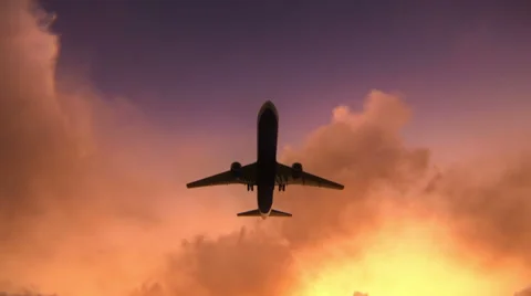 Plane taking off at dusk or dawn Vídeos de archivo 41473026