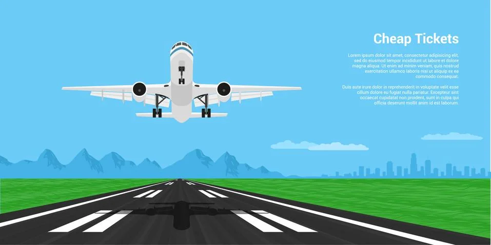 Plane taking off Stock Illustration