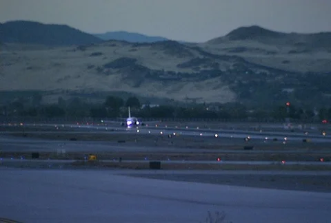 Plane Taking Off from Reno 2 Stock Footage 97775850