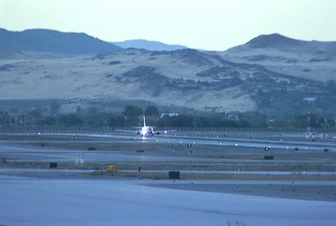 Plane Taking off from Reno 3 Stock Footage 97775837