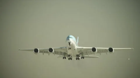 Plane taking off on runway Stock Footage 197495074