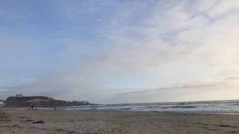 A plane taking off in the shore. Stock Footage 128258373