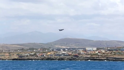 The plane taking off into the sky Stock Footage 71948222