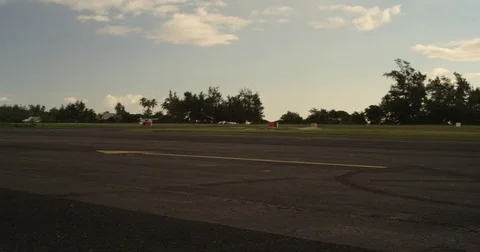 Plane Taking Off At Sunset Stock Footage 79737076