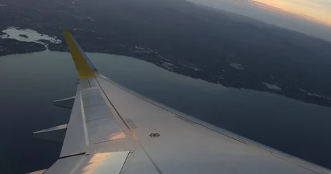 Plane Taking Off at Sunset or Sunrise in the Philippines Video stock 126269053