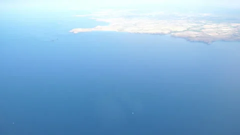 Plane taking off view looking out of window Seq A Pt9 of 17 Stock Footage 240745504