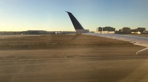 Plane Taking Off - Wing View Stock Footage 58927425