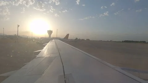 The plane is taxiing Video stock 144352325