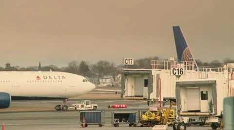 Plane by Terminal Video stock 22322753