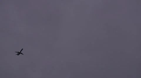 Plane through night sky Stock Footage 57874628