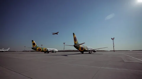 Plane through the sun Stock Footage 26322369