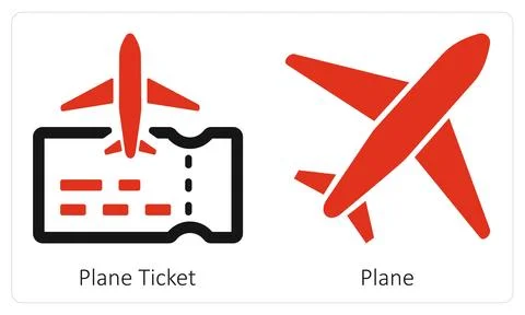 Plane Ticket and Plane Stock Illustration