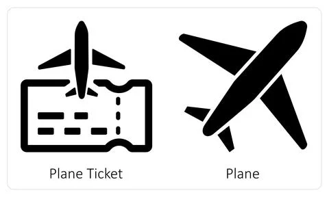 Plane Ticket and Plane Stock Illustration