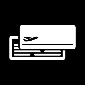 Plane ticket icon flat style simple vector illustration. Boarding pass Stock Illustration
