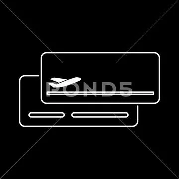 Plane ticket icon flat style simple vector illustration. Boarding pass Stock Illustration