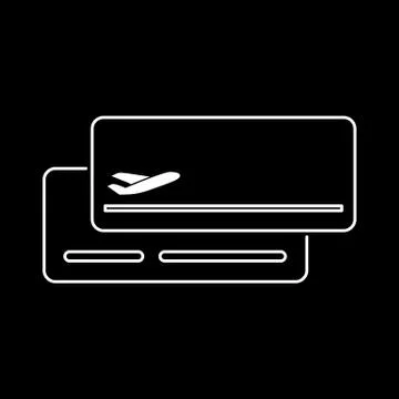 Plane ticket icon flat style simple vector illustration. Boarding pass Illustrazione stock