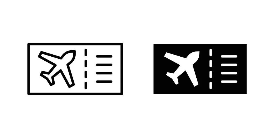 Plane Ticket icon illustration. Pixel perfect vector graphics Stock Illustration