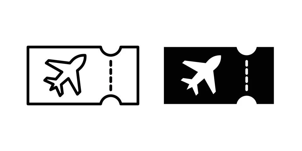 Plane Ticket icon set, collection of vector icons Stock Illustration