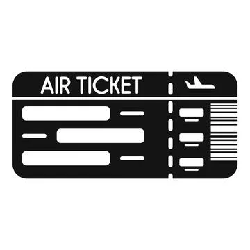 Plane ticket icon simple vector. Air flight Ilustración de archivo