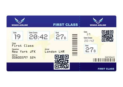 Plane ticket QR code Fake plane ticket with scan smart barcode modern QR c... 写真素材