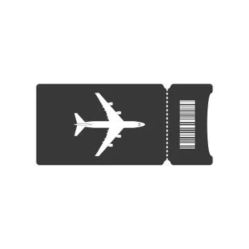 Plane ticket. Simple vector icon isolated on a white background Stock Illustration