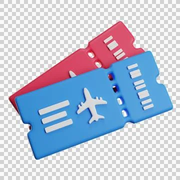 Plane tickets 3D render icon Stock Illustration