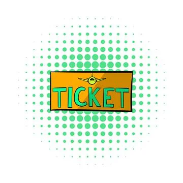 Plane tickets icon, comics style Stock-Illustration