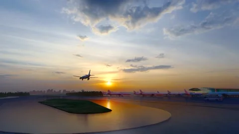 The plane took off Stock Footage 196532208