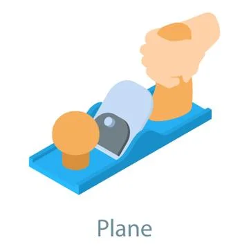 Plane tool icon, isometric 3d style Ilustração Stock